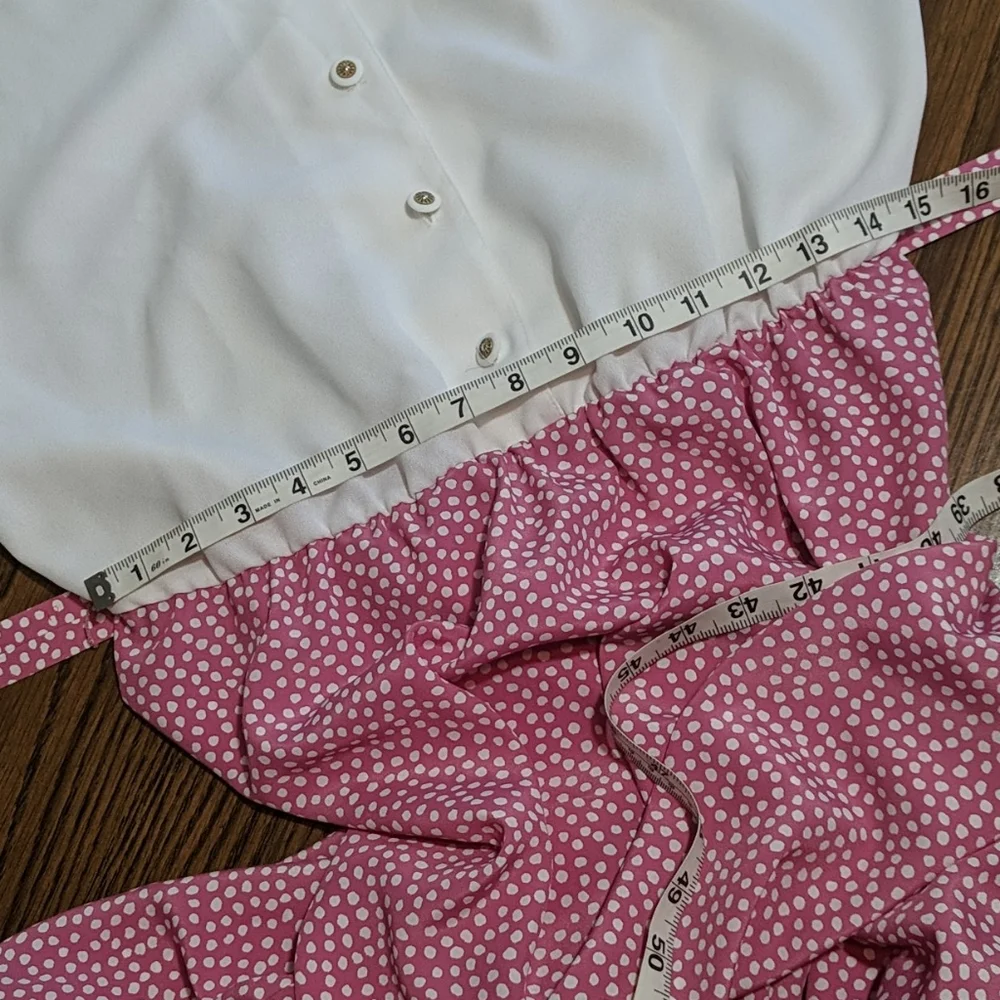 Vintage Florentine Pink Polka Dot Dress With Matching Jacket 12 (fits M) - Picture 11 of 16